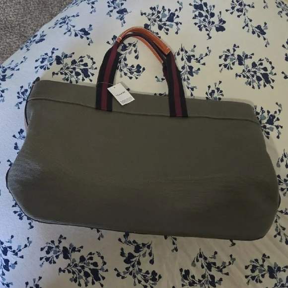 Coach Gray and Black Men's Messenger Bag with Burgundy Accents